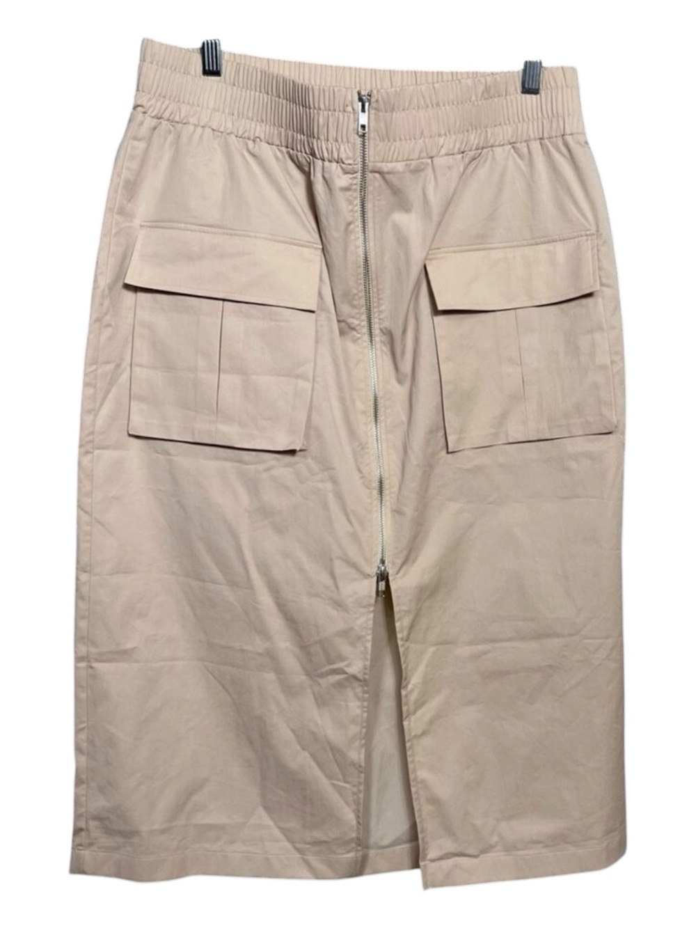 NWOT Abercrombie & Fitch Cargo Utility Midi Skirt L Tall Tan Zip Front